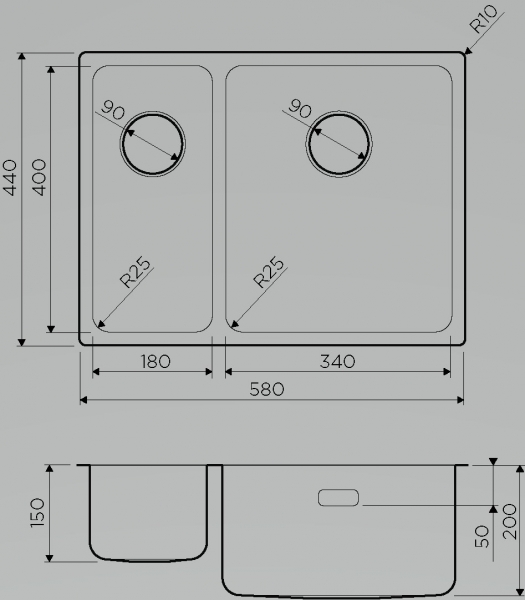 Мойка для кухни Omoikiri Tadzava 58-2-U/IF-IN-R 4993773