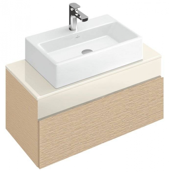 Тумба с раковиной и зеркалом Villeroy & Boch Memento Дуб C780M0FC+51336LR1+C30480FC