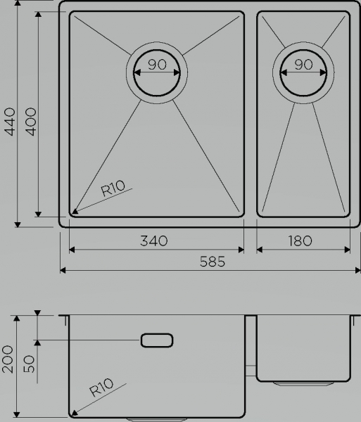 Мойка для кухни Omoikiri Taki 58-2-U/IF-IN-L 4993768