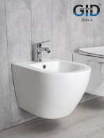 Биде подвесное Gid BDP-96 белый глянцевый, безободковый обод