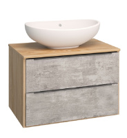 Тумба под раковину Runo подвесная серый дуб Мальта 70 (00-00001098)