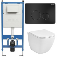 Комплект унитаза с инсталляцией Grossman Style 97.4497SQC.05.21M с клавишей смыва