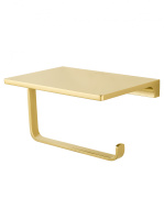 Держатель для туалетной бумаги с полкой WONZON & WOGHAND ECLIPSE, глянцевое золото WW-9126-LG