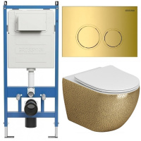 Комплект унитаза с инсталляцией Grossman Galaxy 97.4411GWLS.01.300 с клавишей смыва