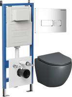 Комплект унитаза с инсталляцией Grossman Pragma 97.4455GMS.03.100 с клавишей смыва