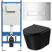 Комплект унитаза с инсталляцией Grossman Pragma 97.4477BMSQ.03.100 с клавишей смыва