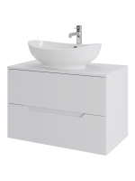 Тумба с раковиной подвесная 80 см, Orange Line Li-80TuwMDF+B08-585W белый