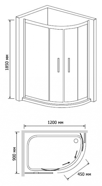 Душевой угол 90x120x185 RGW CL-61 04096192-11