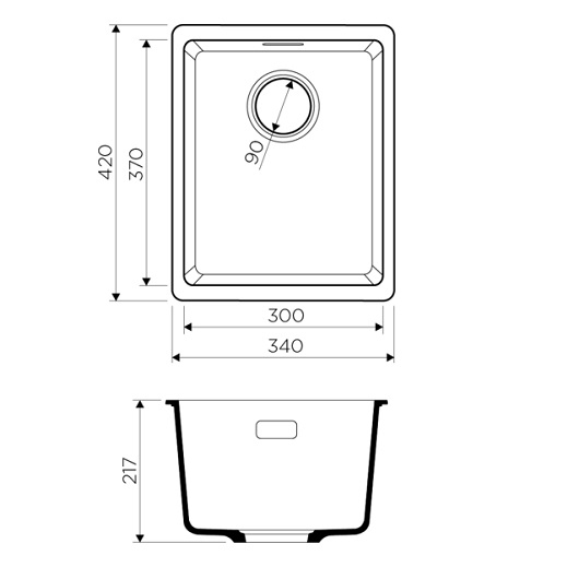 Мойка для кухни Omoikiri Kata 34-U-SA 4993420