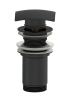 Донный клапан для раковины с переливом  WONZON & WOGHAND, черный матовый WW-88SS08-MB