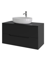 Тумба с раковиной подвесная 100 см, Orange Line Li-100TubMDF+B05-520W черный/белый