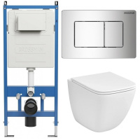 Комплект унитаза с инсталляцией Grossman Classic 97.4497SQC.04.10M с клавишей смыва