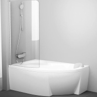 Шторка на ванну (85х150) Ravak Chrome CVSK1 Rosa 140/150 L 7QLM0U00Y1 Transparent