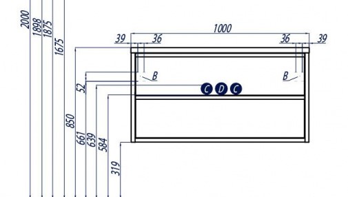 Тумба с раковиной Акватон Римини 100 1A2346K2RN950