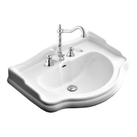 Раковина подвесная (56х46,5) Kerasan Retro 104501*3, три отверстия под смеситель