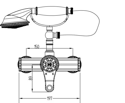 Смеситель для душа Bronze de Luxe Windsor 10122