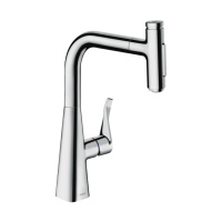 Смеситель для кухни с выдвижным изливом Hansgrohe Metris Select M71 2jet 73817000 хром