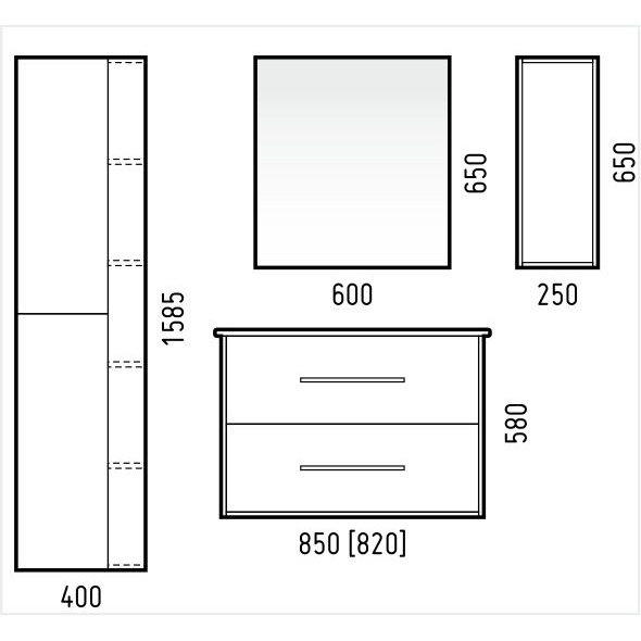 Тумба подвесная Corozo Гольф 85 SD-00000349