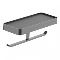 Двойной держатель для туалетной бумаги с полкой WONZON & WOGHAND LOTTE, темный графит WW-8356A-BGM