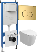 Комплект унитаза с инсталляцией Grossman Style 97.4477SQ.05.30M с клавишей смыва