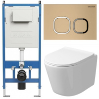 Комплект унитаза с инсталляцией Grossman Cosmo 97.4477SQ.02.310 с клавишей смыва