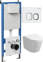 Комплект унитаза с инсталляцией Grossman Cosmo 97.4477SQ.02.000 с клавишей смыва