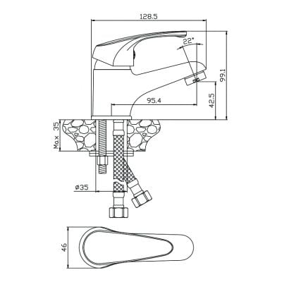 Смеситель для раковины Olive’S Avila 02100AV Смеситель для раковины Olive’S Avila 02100AV
