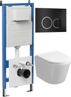 Комплект унитаза с инсталляцией Grossman Galaxy 97.4477SQ.01.210 с клавишей смыва