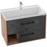 Тумба подвесная Grossman РЕАЛ-80 см 108009 с 2-я ящ, веллингтон/бетон Арья