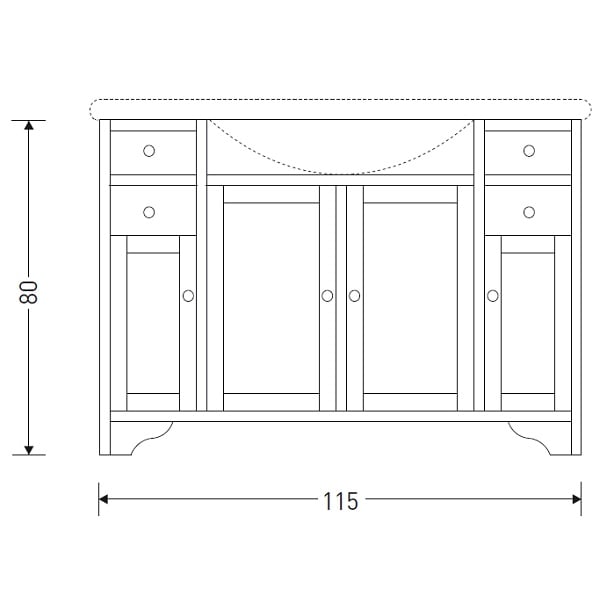 Тумба под раковину Eban FBSGM120-N noce*8