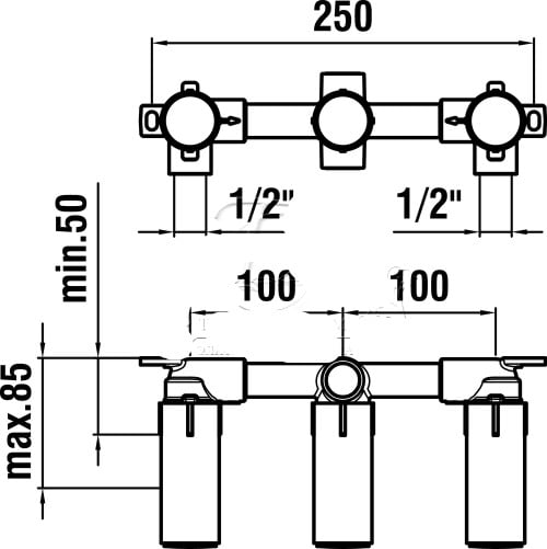 Монтажный комплект на 3 отверстия Laufen Curveprime 3.7698.2.000.100.1