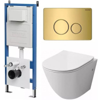Комплект унитаза с инсталляцией Grossman Style 97.4411S.05.30M с клавишей смыва