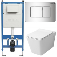 Комплект унитаза с инсталляцией Grossman Galaxy 97.4414S.04.10M с клавишей смыва