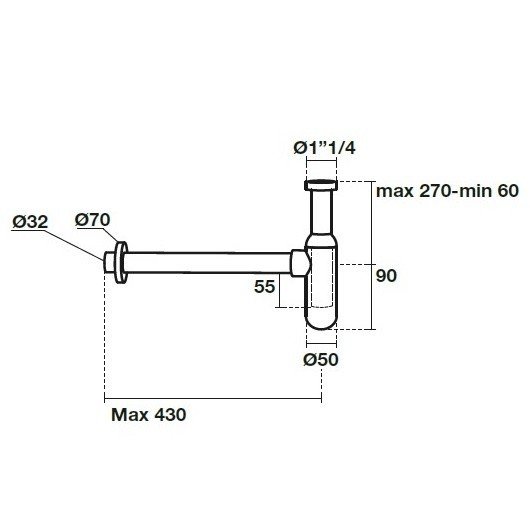 Сифон для раковины Kerasan Nolita 923590 хром