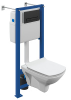 Комплект Cersanit CARINA XL CO DPL EO slim + VECTOR + BLICK пластик черный матовый 64120