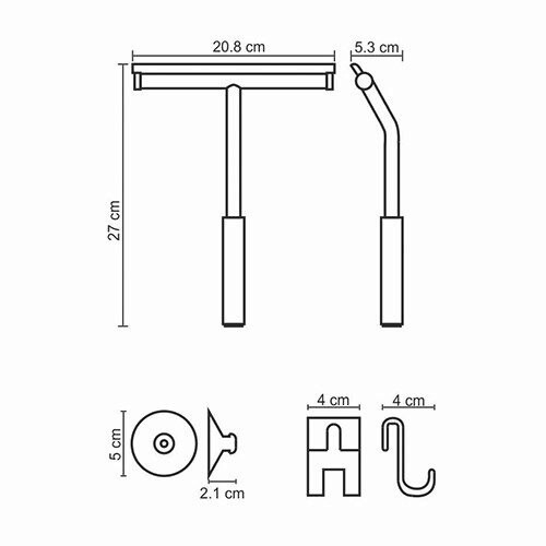 Скребок для душевой кабины K-211BLACK