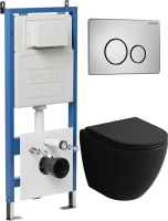 Комплект унитаза с инсталляцией Grossman Style 97.4455BMSQ.05.12M с клавишей смыва