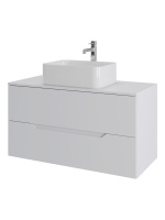 Тумба с раковиной подвесная 100 см, Orange Line Li-100TuwMDF+B02-460W белый