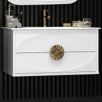 Тумба под раковину Opadiris Ибица 90  00-00003607  белый/золото (без раковины)