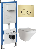 Комплект унитаза с инсталляцией Grossman Style 97.4440S.05.32M с клавишей смыва