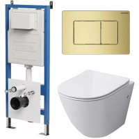 Комплект унитаза с инсталляцией Grossman Classic 97.4411S.04.32M с клавишей смыва