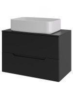 Тумба с раковиной подвесная 70 см, Orange Line Li-70TubMDF+B07-600W черный/белый