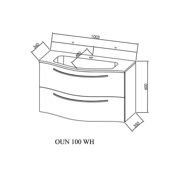 Тумба с раковиной Kolpa-san Nayra OUN 100 DO, LAR