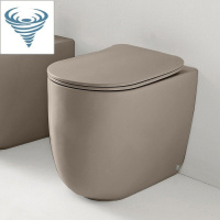 Унитаз приставной безободковый TORNADO Kerasan Nolita 531981 лесной орех матовый, без сиденья