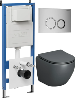 Комплект унитаза с инсталляцией Grossman Galaxy 97.4455GMS.01.110 с клавишей смыва