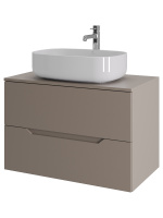 Тумба с раковиной подвесная 80 см, Orange Line Li-80TuLMDF+B07-540W латте/белый