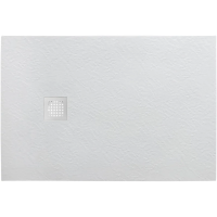 Поддон из искусственного мрамора BelBagno TRAY-MR-UNO-AH-100/80-35-W-BO с сифоном белый матовый