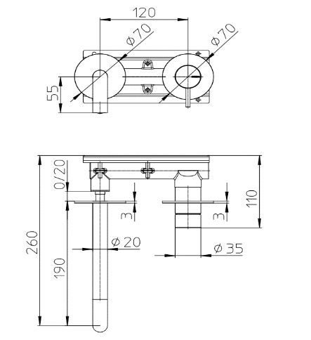 Смеситель для раковины Bossini Nobu INZ206.075 нержавеющая сталь матовая