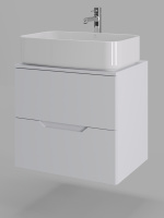 Тумба с раковиной подвесная 60 см Orange Line Li-60TuwMDF+B07-600W белый