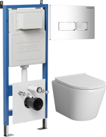 Комплект унитаза с инсталляцией Grossman Pragma 97.4478SQ.03.100 с клавишей смыва